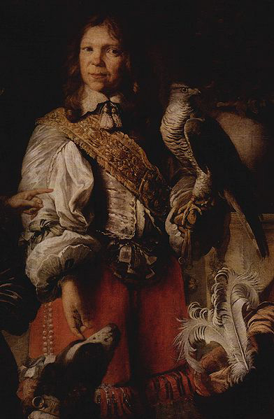 Detail of the Crimean falconer depicting the falconer of king John II Casimir in French costume.